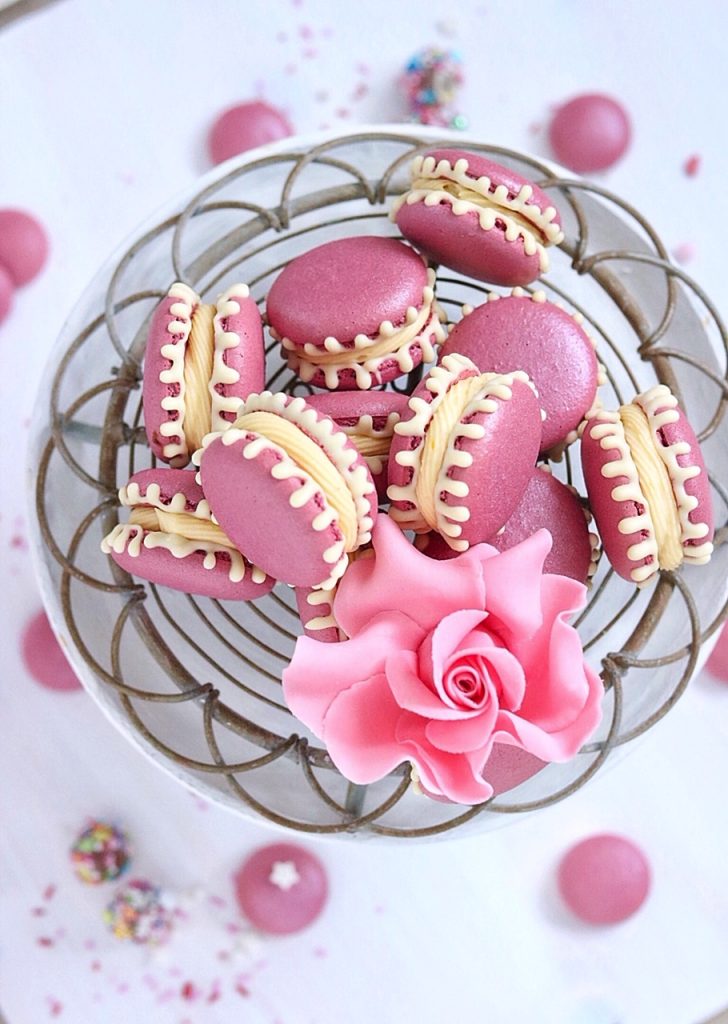 Macarons Drip pink - weiß